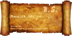 Mandjik Sára névjegykártya